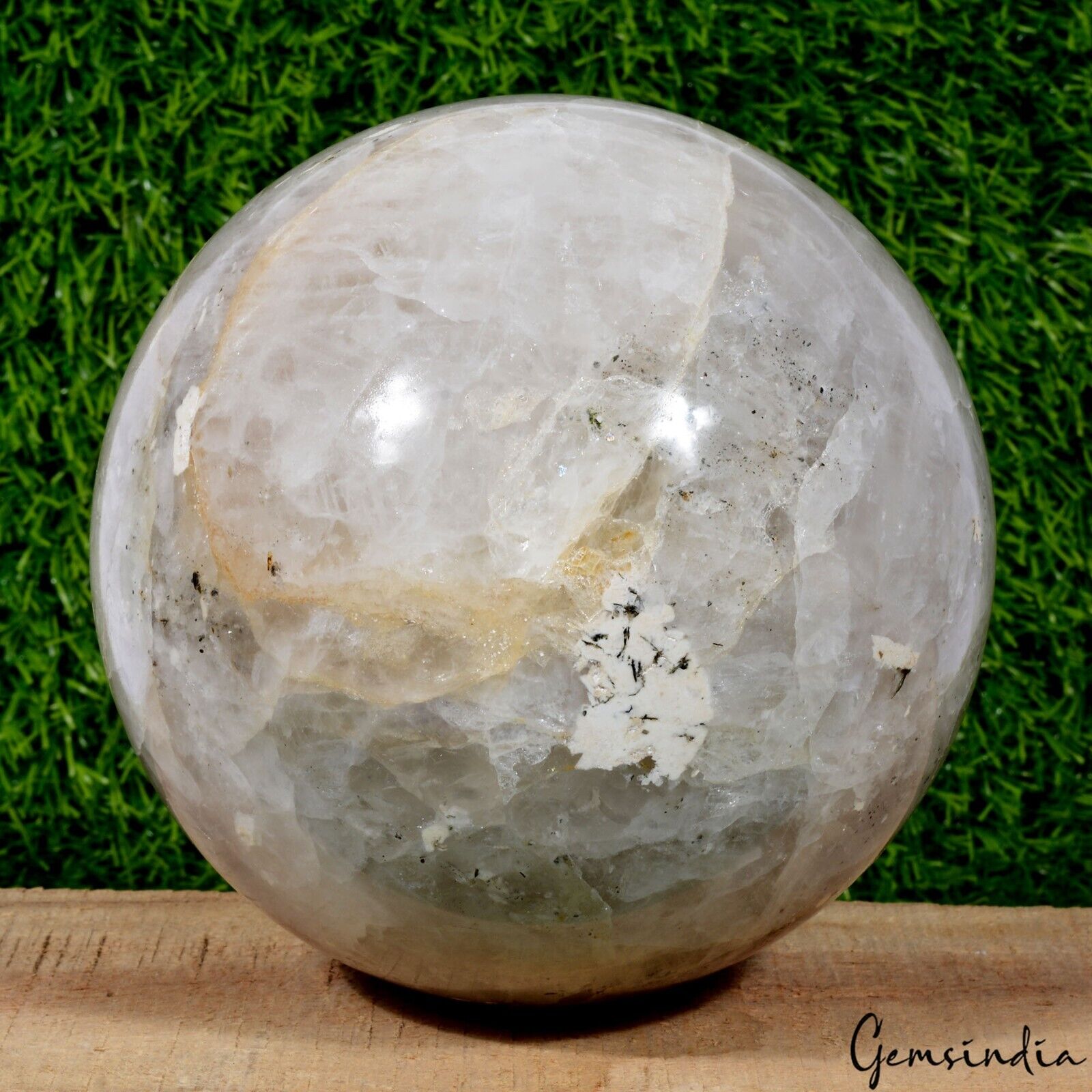 3.3 Kilo Natural Untreated Quartz Huge Gem Sphere Crystal Healing Minerals 5.25"