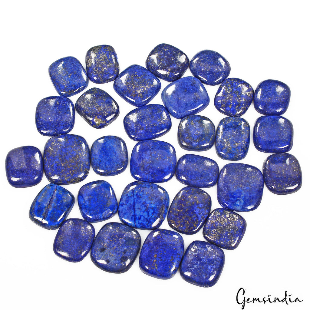 1500 Cts/30 Pcs Natural Royal Blue Lapis Lazuli Cushion Cab Loose Wholesale Gems