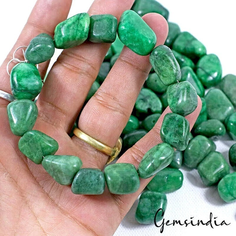 Emerald Beaded Strand, Color Enhanced — 11mm to 22mm, 1300 Ct, Zambia
