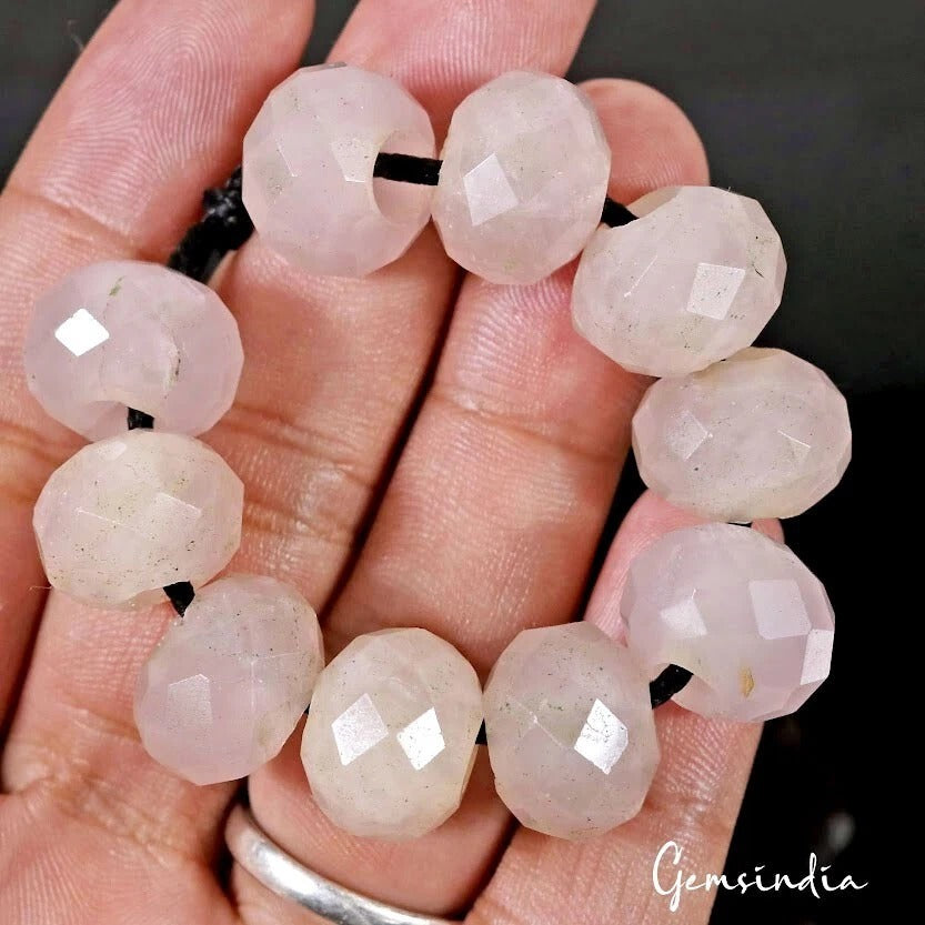 Rose Quartz Beaded Strand — 10 Pieces, 15mm, 168 Ct, Madagascar
