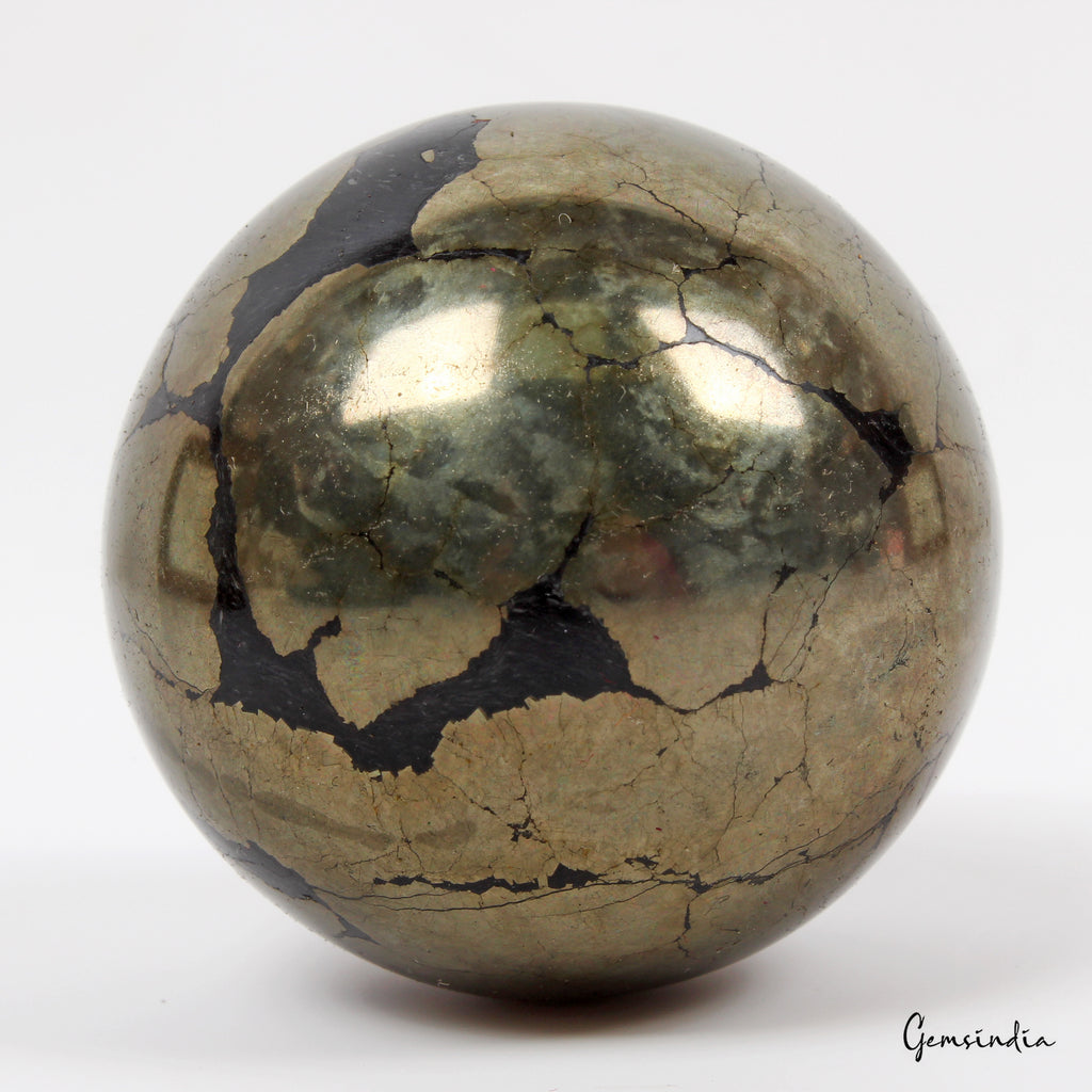Pyrite Sphere, Gold — 1.75 Inch in diameter, 1300 Ct