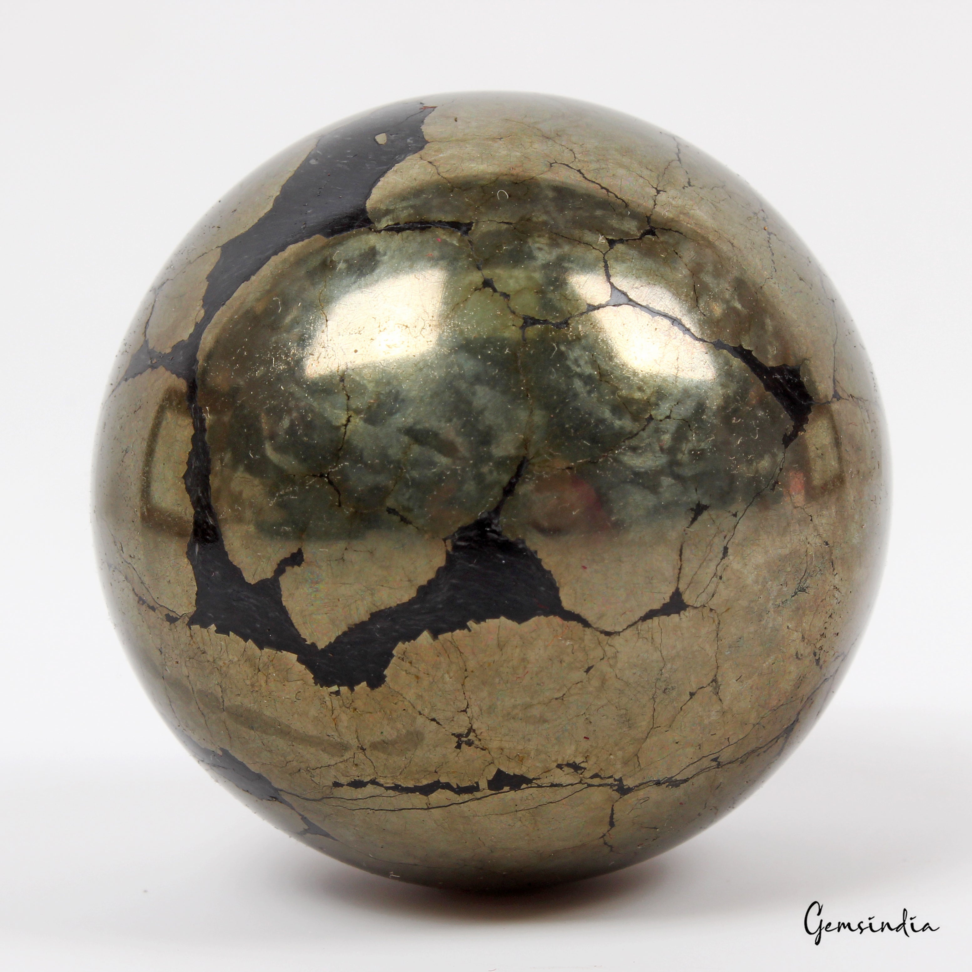 Pyrite Sphere, Gold — 1.75 Inch in diameter, 1300 Ct