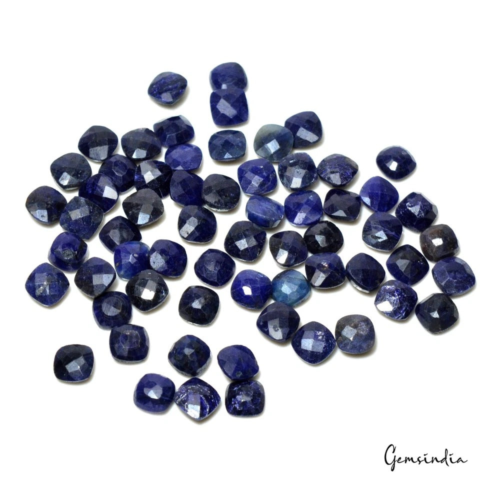 Natural Blue Sapphire 126.40 Ct 7mm Square Cushion African Loose Gemstones 62 Pc