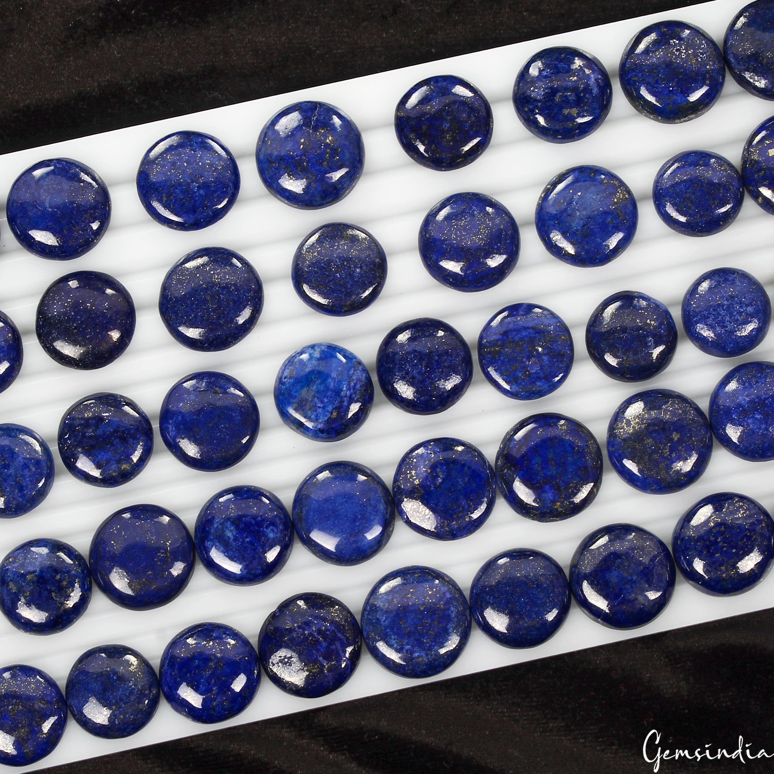 1000 Cts/43 Pcs Natural Blue Lapis Lazuli Gold Flecks Round Loose Wholesale Gems