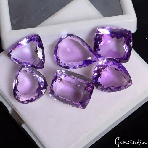 Amethyst Lot, Loose Gemstone, Purple — 6 Pieces, 17mm to 20mm, 109.70 Ct