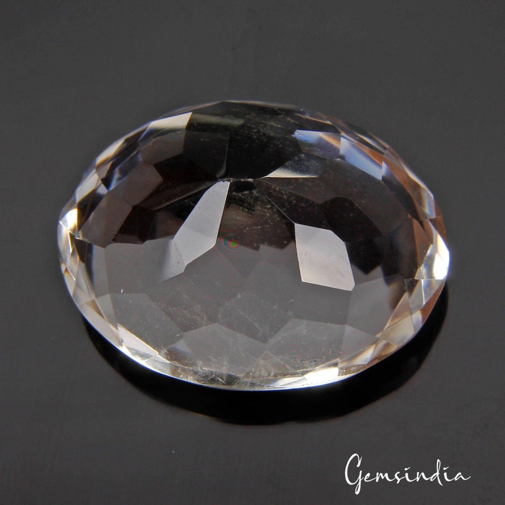 76.10 Cts Natural Untreated White Crystal Quartz Oval Cut Gem For Pendant/Ring