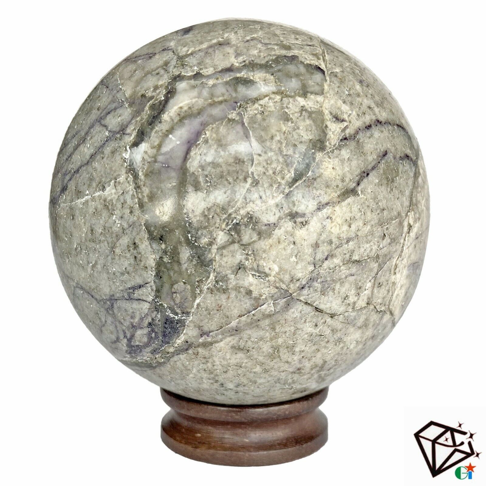 3500Ct Natural Lapis Calcite Matrix Crystal Mineral Healing Huge Gem Sphere 3.2"