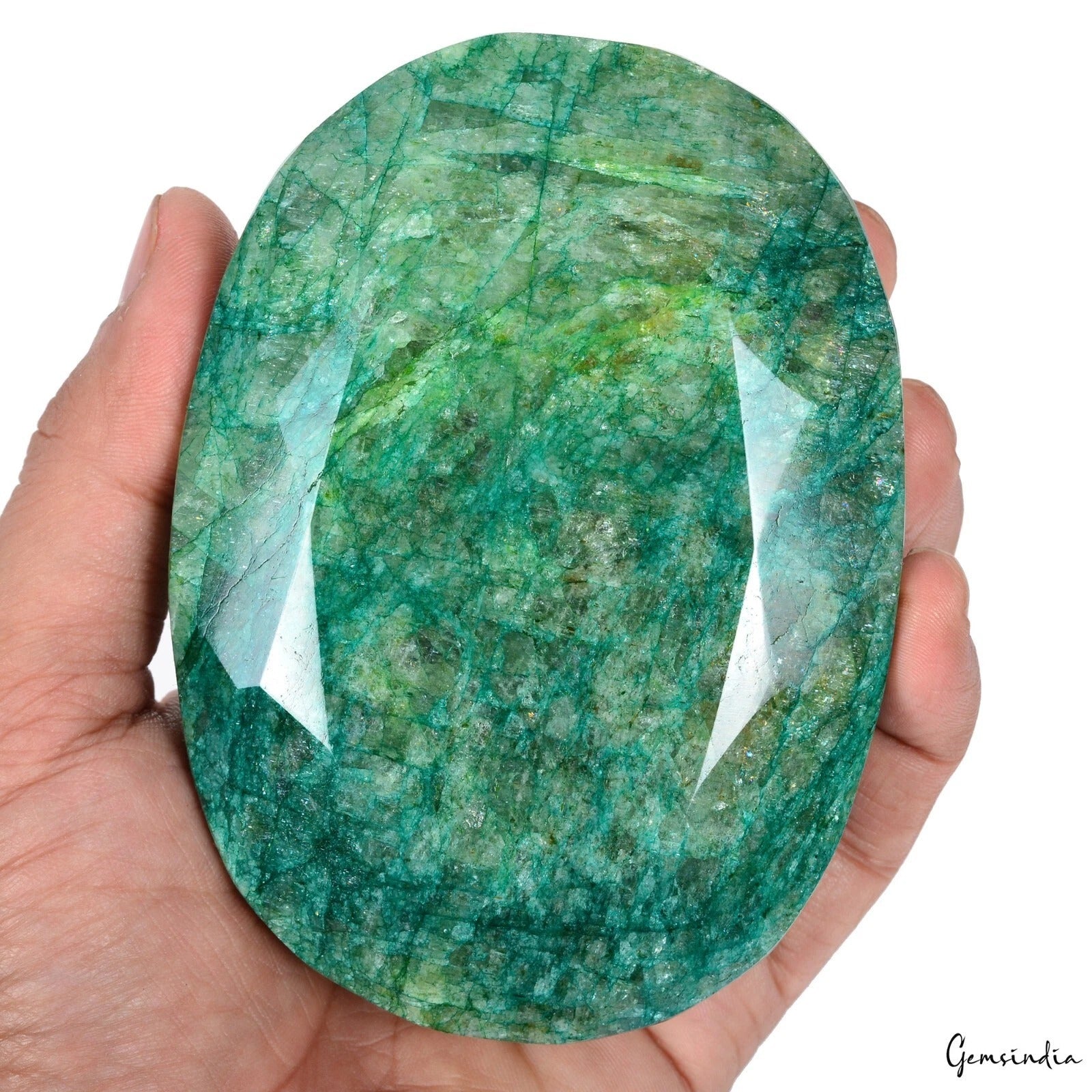 3480 Ct Natural Green Brazilian Emerald Oval Cut Museum Size Gemstone 112x82mm
