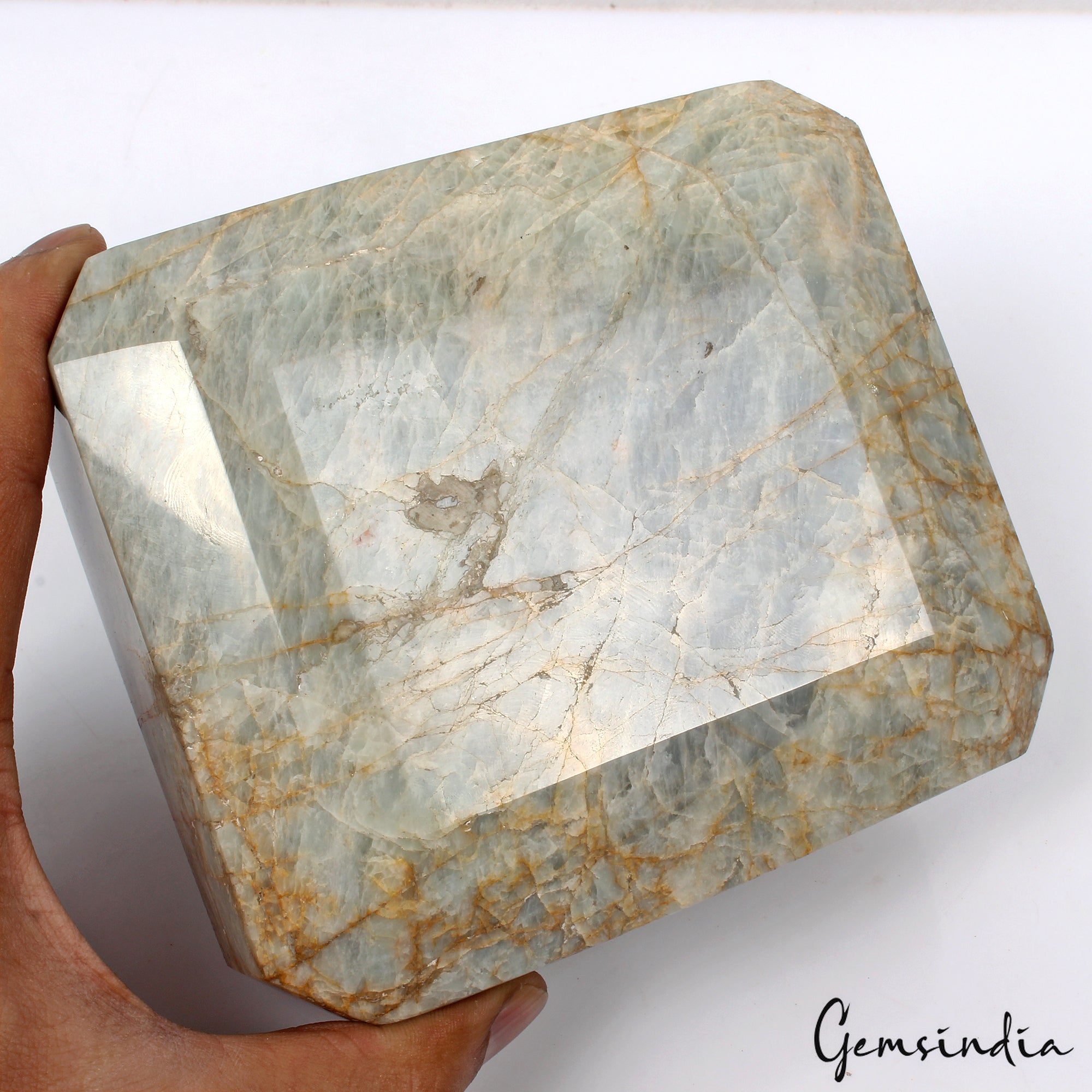 2.8kilo Octagon Cut Natural Gray Green Aquamarine Unheated Brazil Large Gemstone