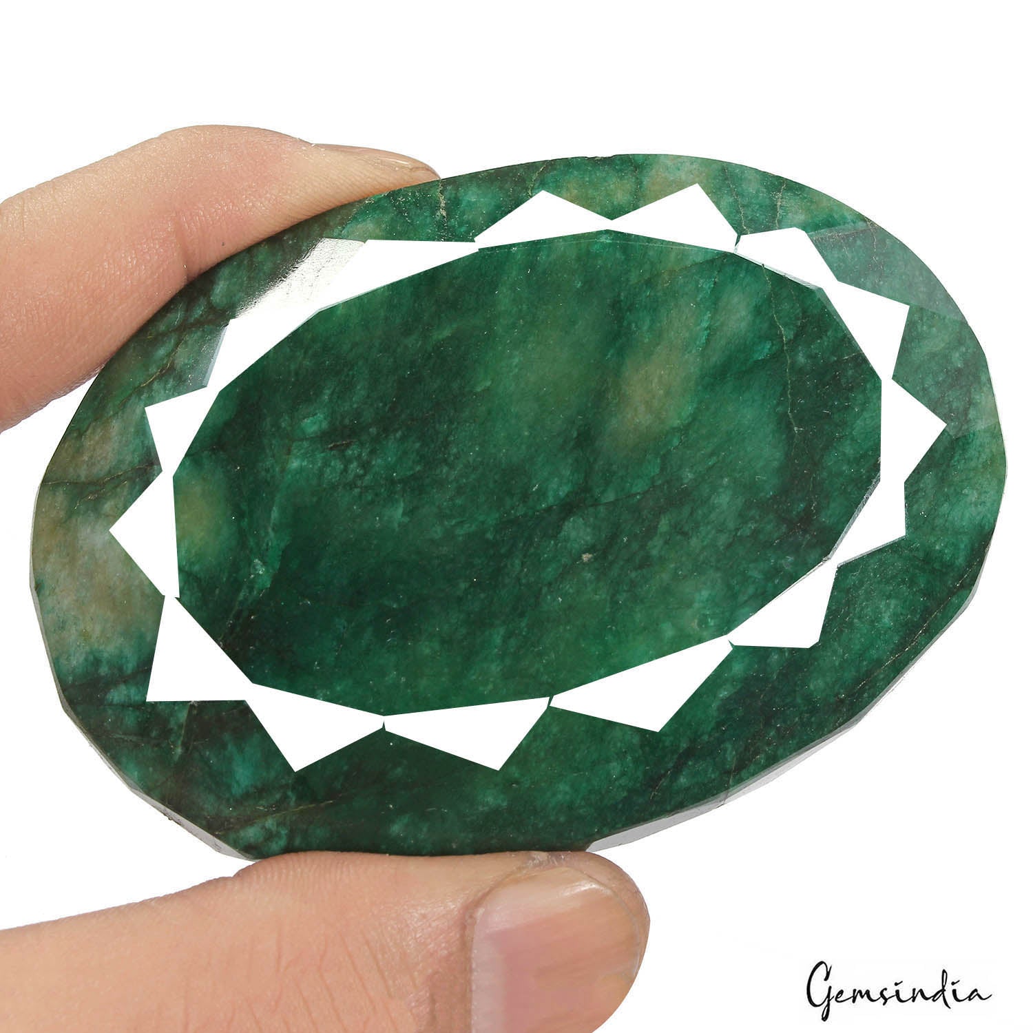 1740 Ct Natural Green Brazilian Emerald Oval Cut Earth Mined Huge Size Gemstone