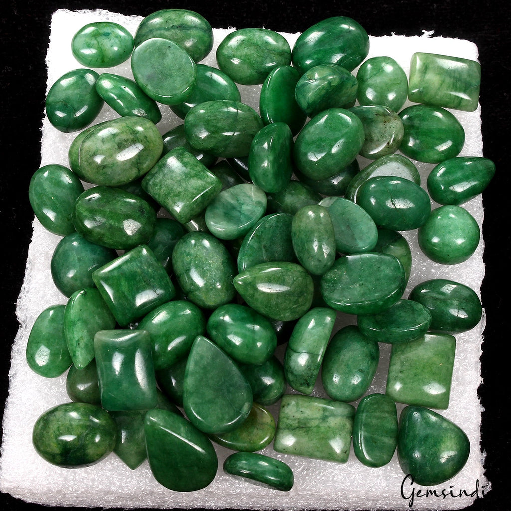 12-18 mm Natural Green Emerald Mix Cabochon 700 Cts Loose Gemstones Lot 70 Pcs
