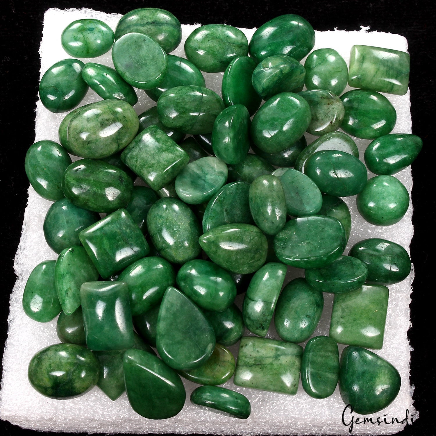 12-18 mm Natural Green Emerald Mix Cabochon 700 Cts Loose Gemstones Lot 70 Pcs
