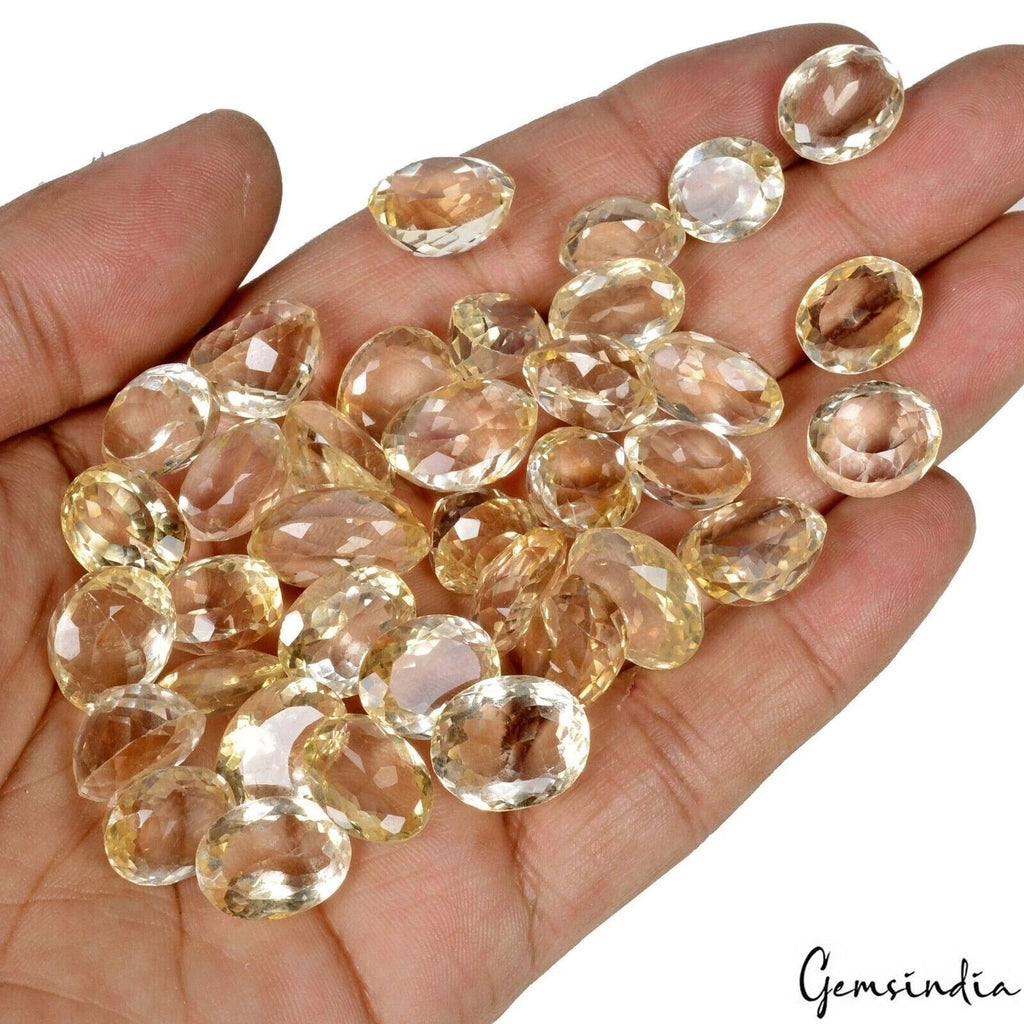 300 Ct Natural Untreated Yellow Citrine Oval Cut Loose Sparking Gemstones Lot