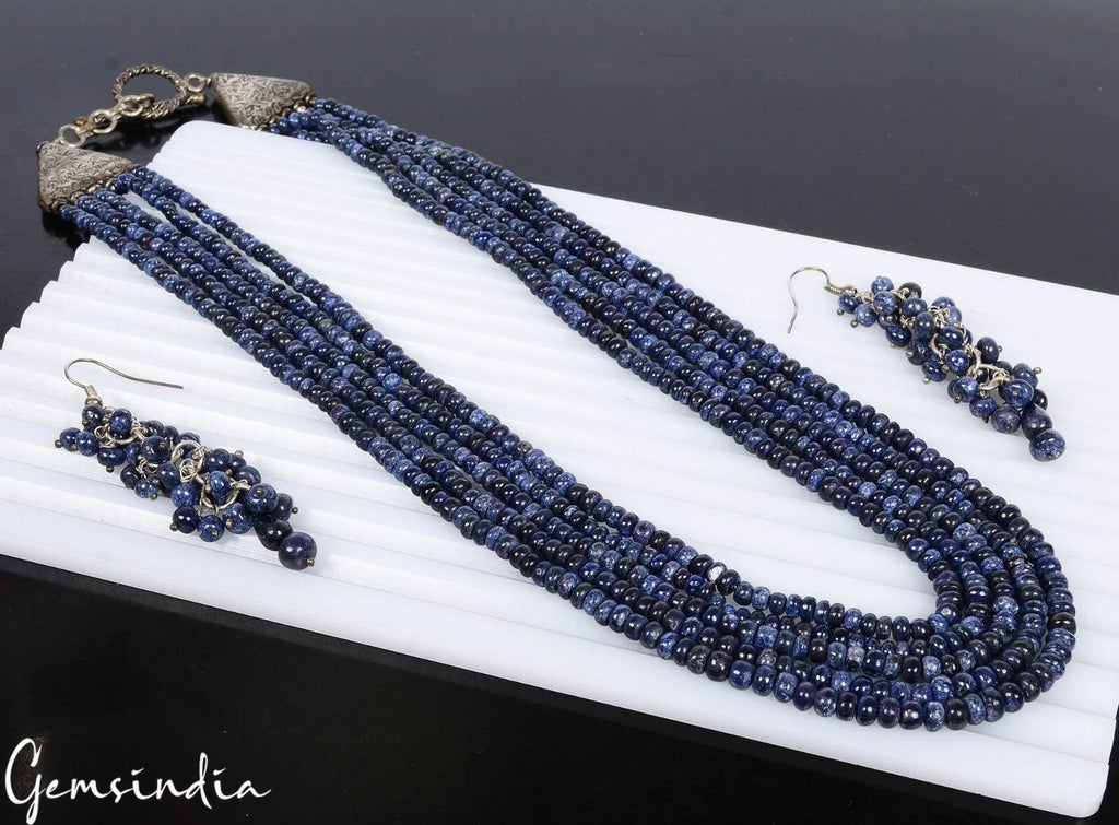Blue Sapphire Necklace, Color Enhanced — 3mm to 5mm, 560 Ct