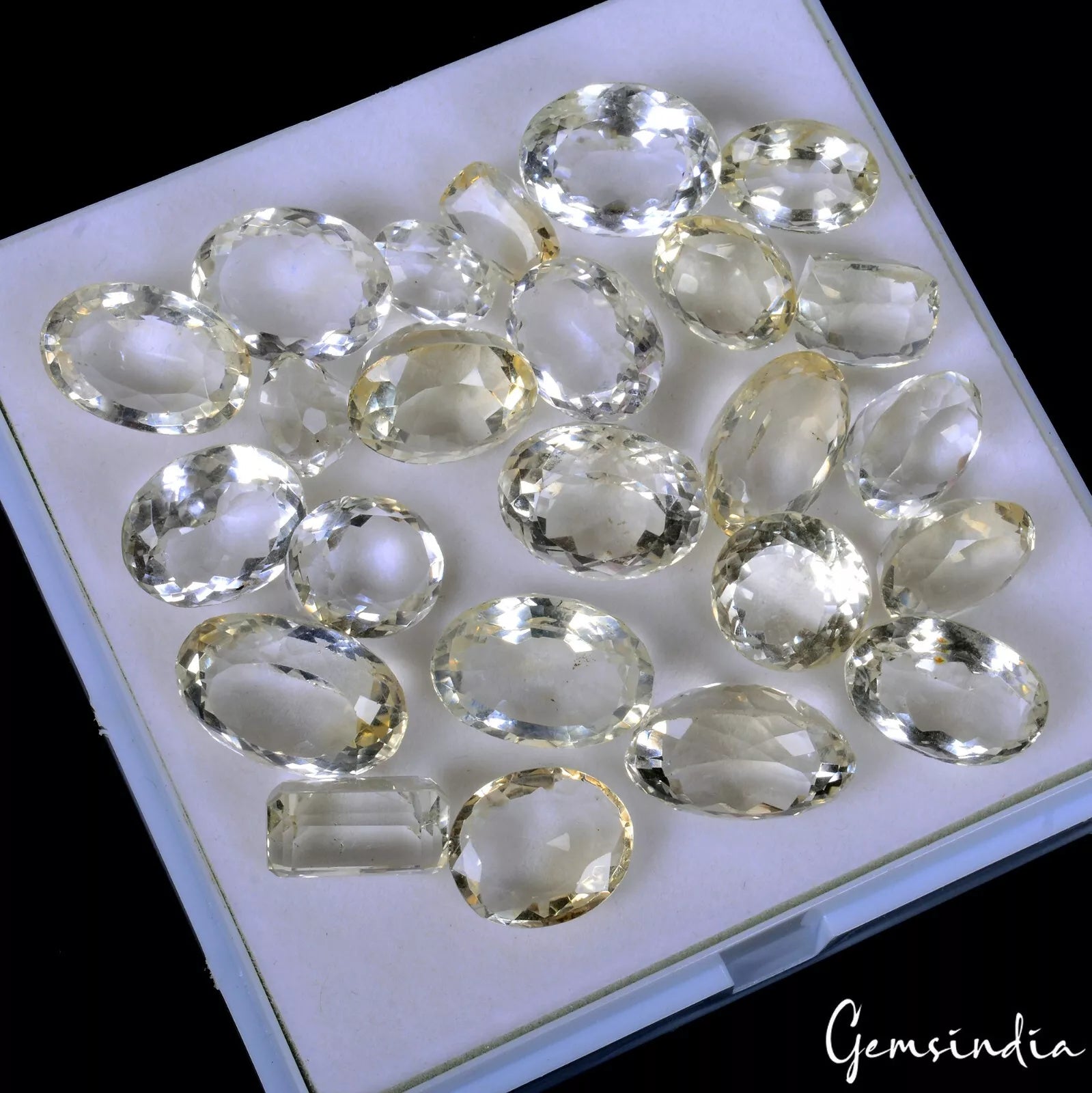 270 Cts Natural Lemon Citrine Mix Cut Loose Untreated 12-20mm Gemstones~ 24 Pcs