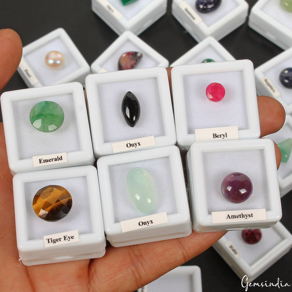 Huge Mixed Lot 16 Genuine Semi-Precious Loose Gemstones Jeweler Collection Grade
