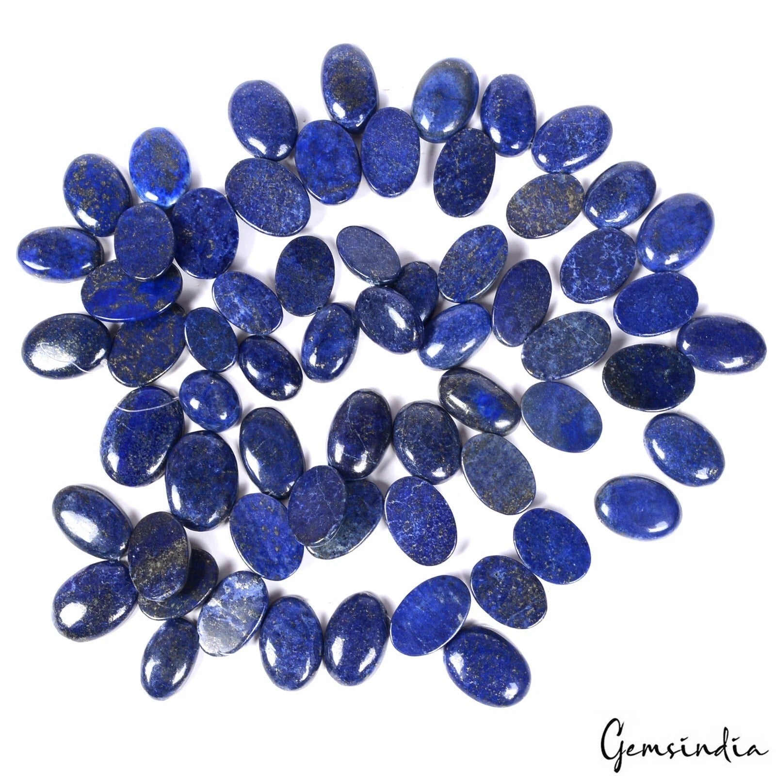 2100 Cts/63 Pcs Natural Blue Lapis Lazuli Oval Cab Drilled Briolette/Beads Gems