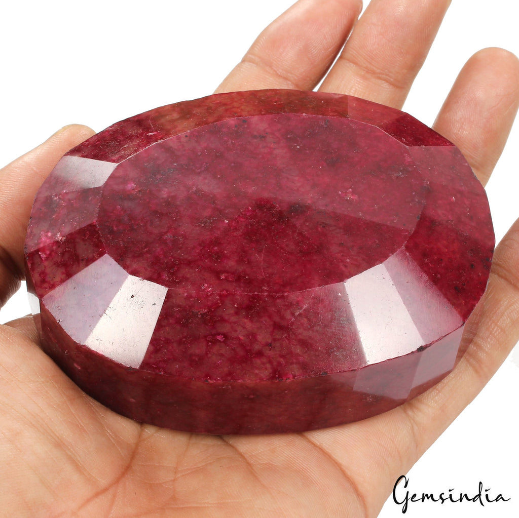Large Natural Red Ruby 2400 Ct Faceted Oval Ruby Huge Loose Earth Mined Gemstone
