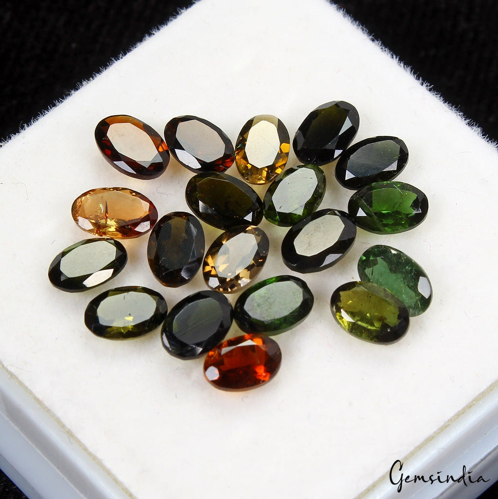 8.40 Ct Top Quality Natural Mixed Color Tourmaline 6x4mm Loose Gemstons 19 Pcs