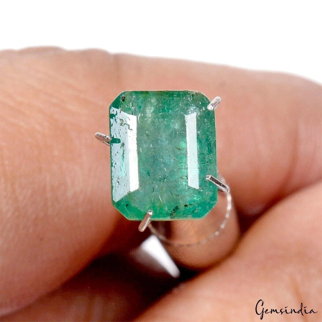 Certified 3.90 Cts Natural Zambian Green Emerald Octagon Cut Rare Gem For Ring