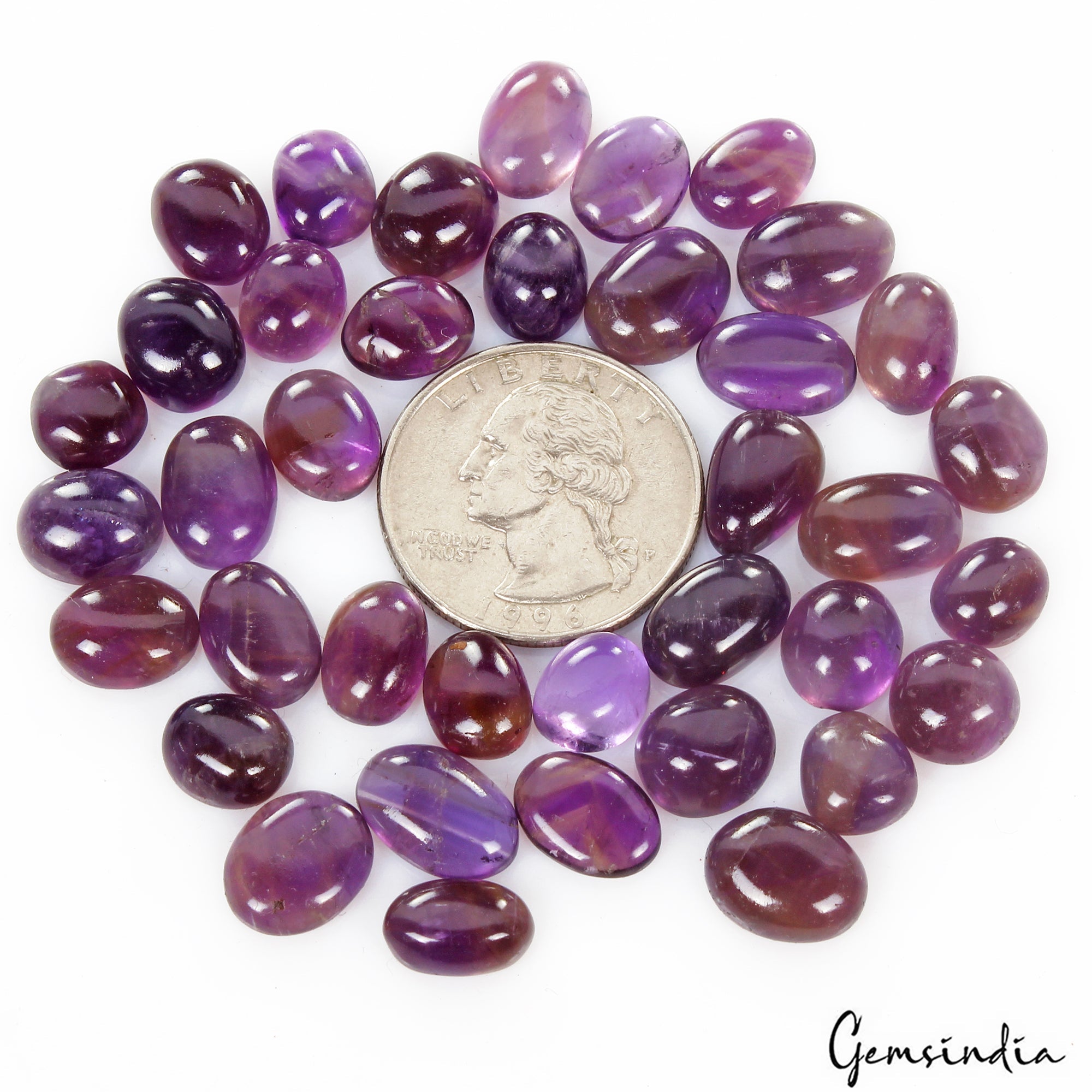 Certified 124.30 Cts/38 Pcs Natural Untreated Purple Amethyst Mixed Cab Gems Lot