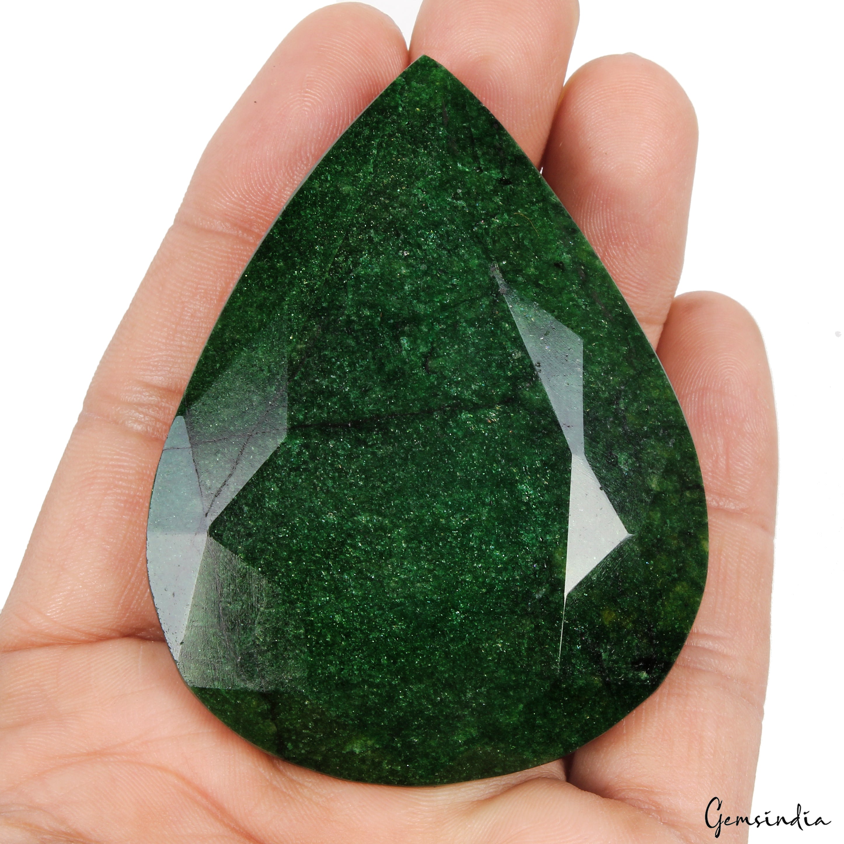 Emerald Loose Gemstone, Color Enhanced, Green — 71x54x20 mm, 540 Ct, Brazil