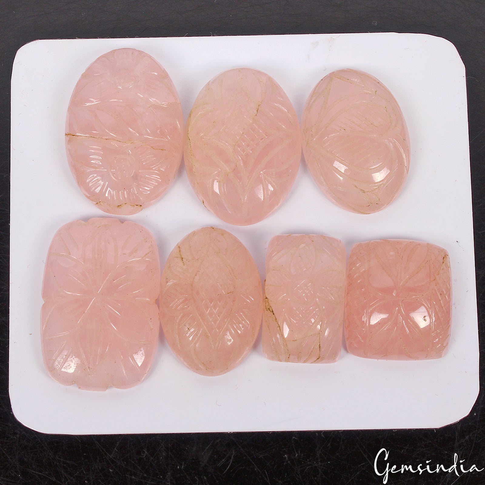 480 Ct Natural Beautiful Pink Rose Quartz Mix Shape Hand Carving Loose Gemstones