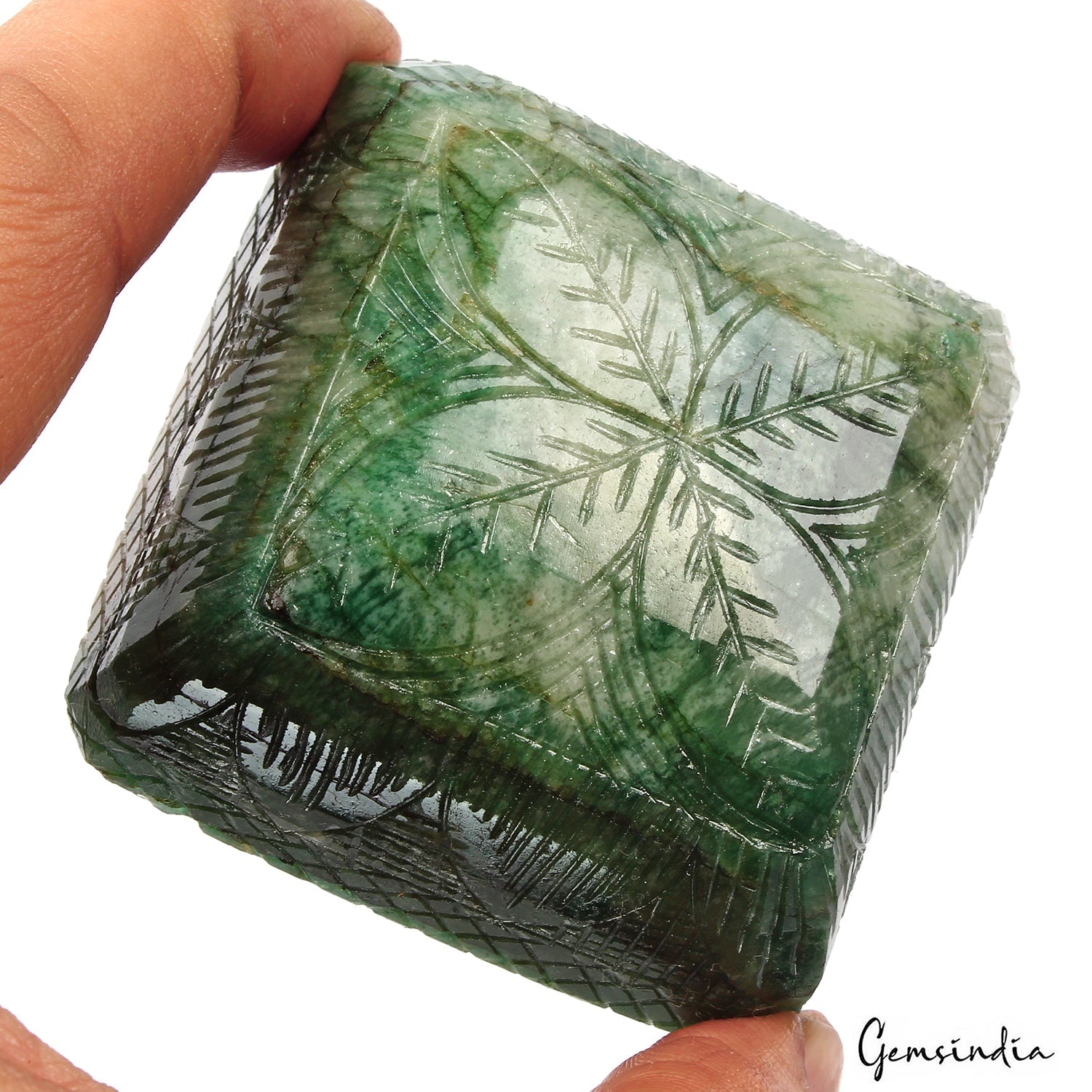1070 Ct Natural Green Brazilian Emerald Octagon Carving Earth Mined Huge Gems