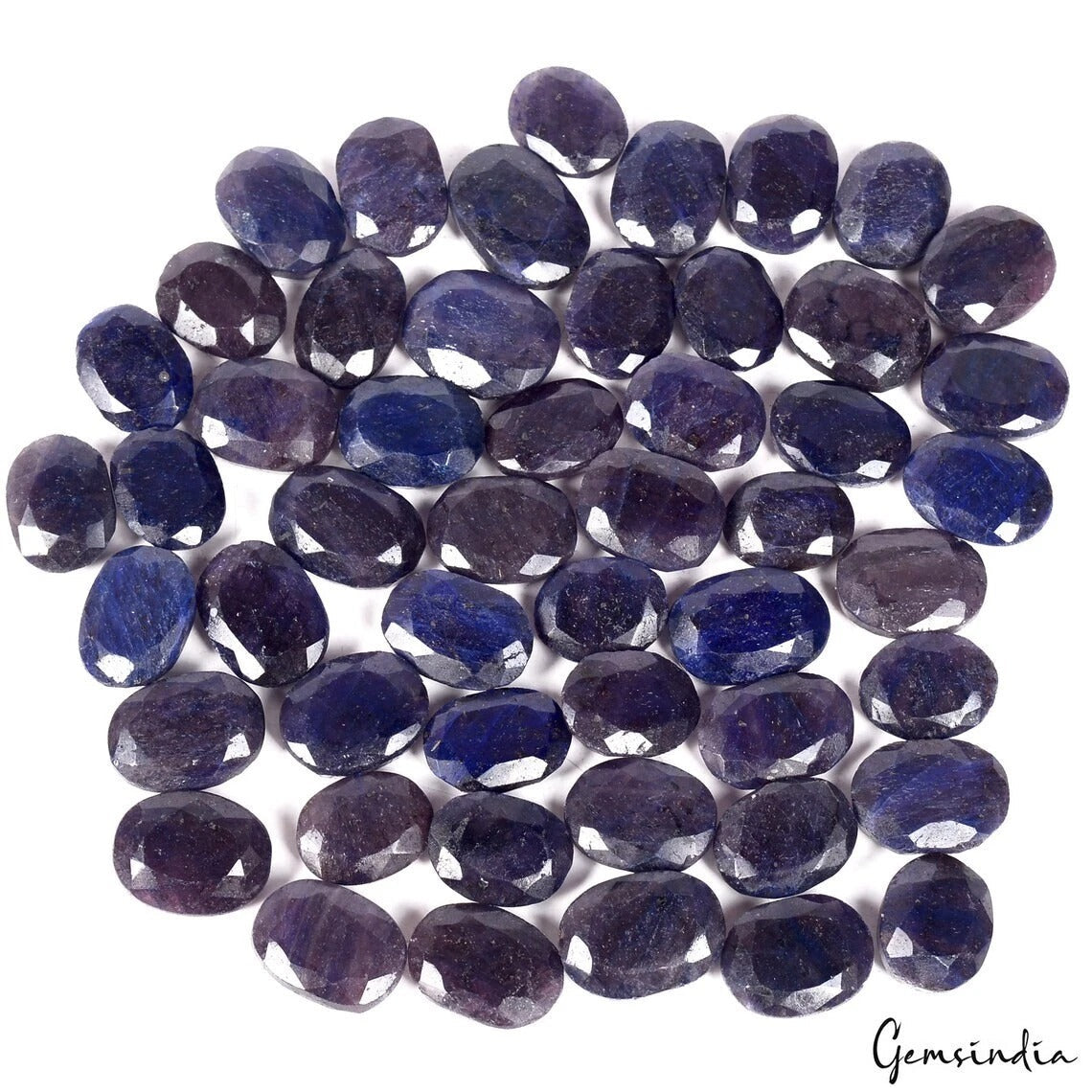 1000 Ct Natural Blue Sapphire Oval Cut Faceted Wholesale Loose Gems Lot 51 Pcs