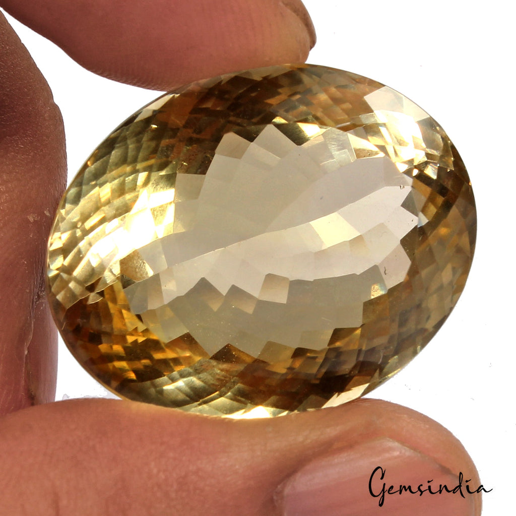 79.85 Ct VVS Natural Citrine AAA Yellow Brown Huge Oval Cut Gemstone 29*24*17mm