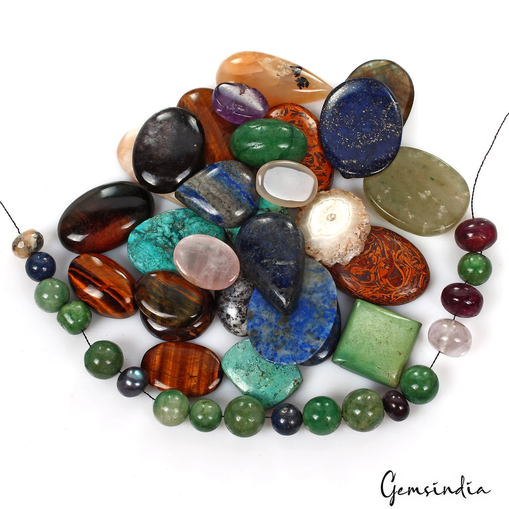 Loose Gemstone Lot~ Lapis, Cabochon, Labradorite, Solar Quartz, Mix Bead 1100 Ct