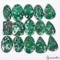 700 Ct/15 Pcs Natural Untreated Green Chrysocolla Loose 30mm-37mm Gemstones Lot