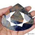 2420 Ct Natural Untreated Blue Sapphire W/ Orange Marks Pear Cut Unique Gemstone