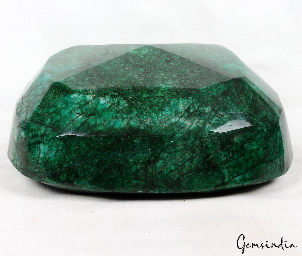 17.6 kilo Natural Green Emerald Rare Oversized Oval Cut 12.5*10" Brazil Gemstone