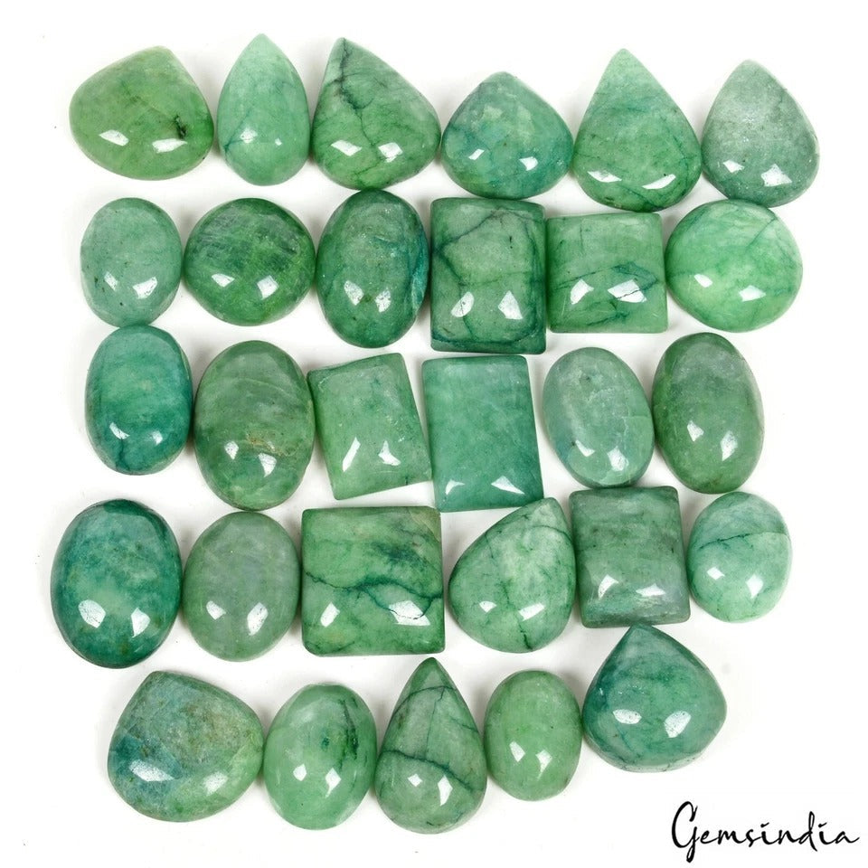 770Ct/29 Pc Natural Emerald Brazilian Mix Cabochon Loose Wholesale Gemstones Lot