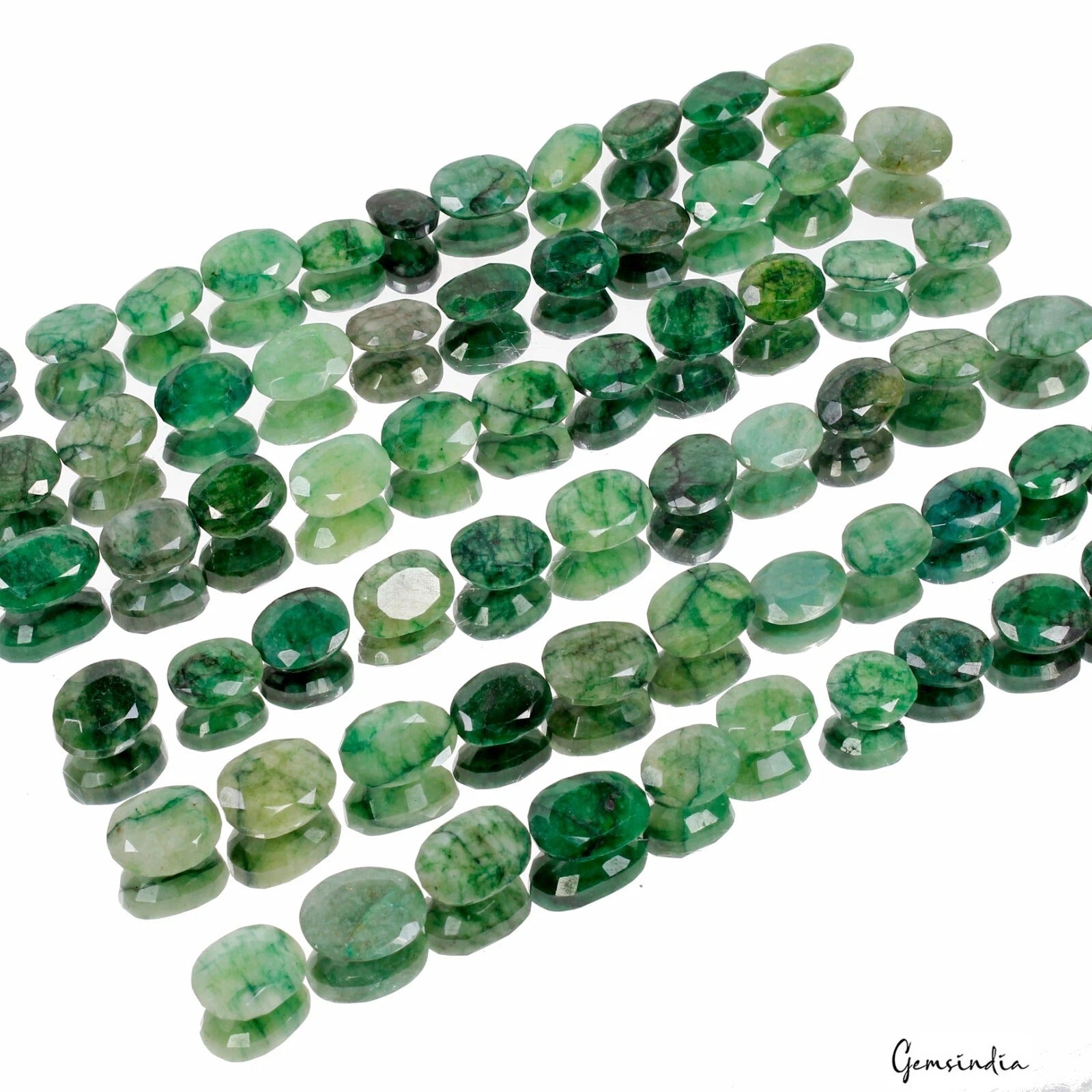 1380 Cts/66 Pcs Natural Brazilian Green Emerald Oval Faceted Cut Wholesale Gems