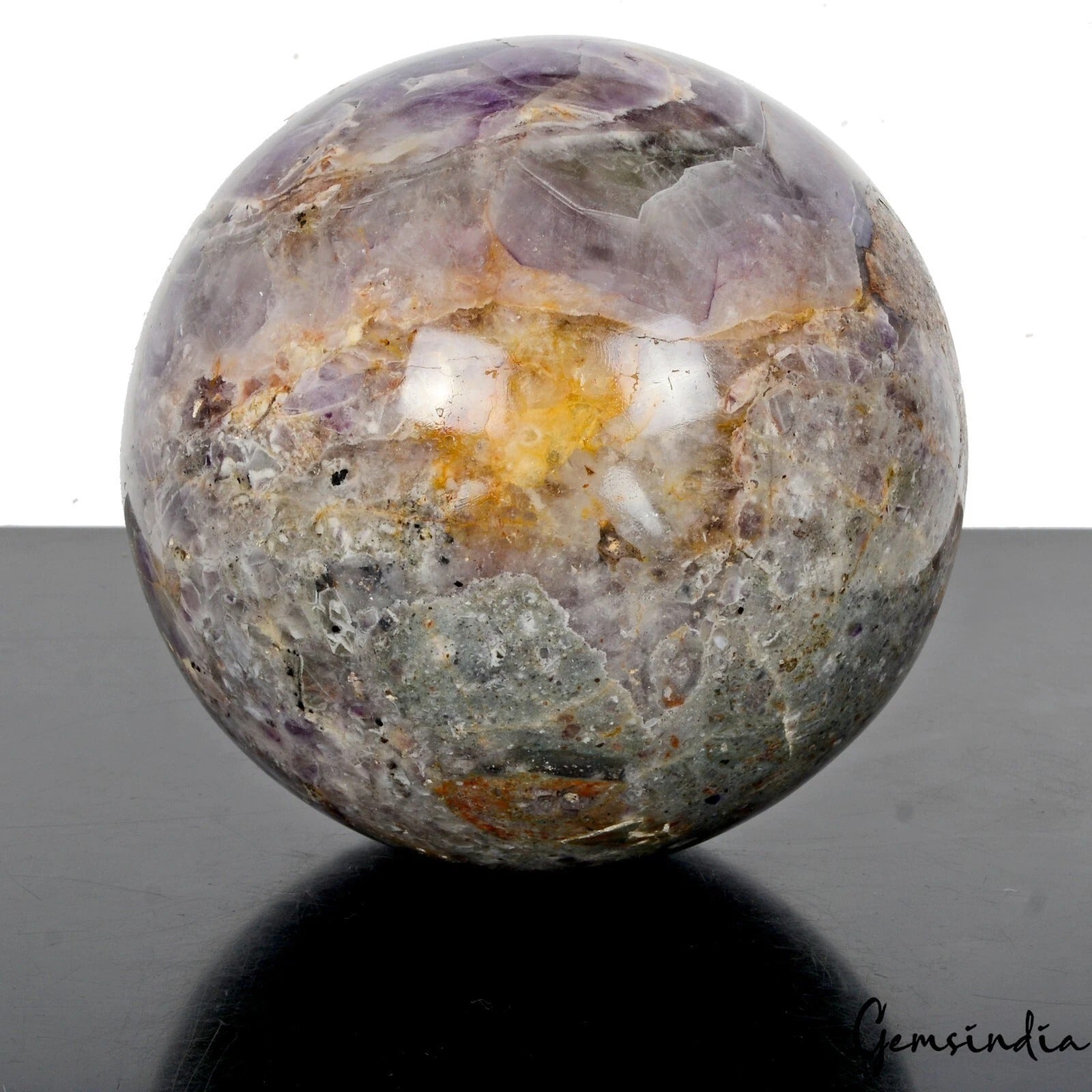 2.3 Kg Natural Untreated Purple Amethyst Crystal Healing Mineral Huge Gem Sphere