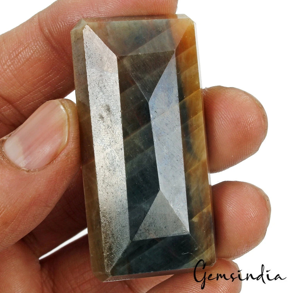 Sapphire Loose Gemstone, Octagon Cut, Untreated — 54 x 27 x 15mm, 284.00 Ct