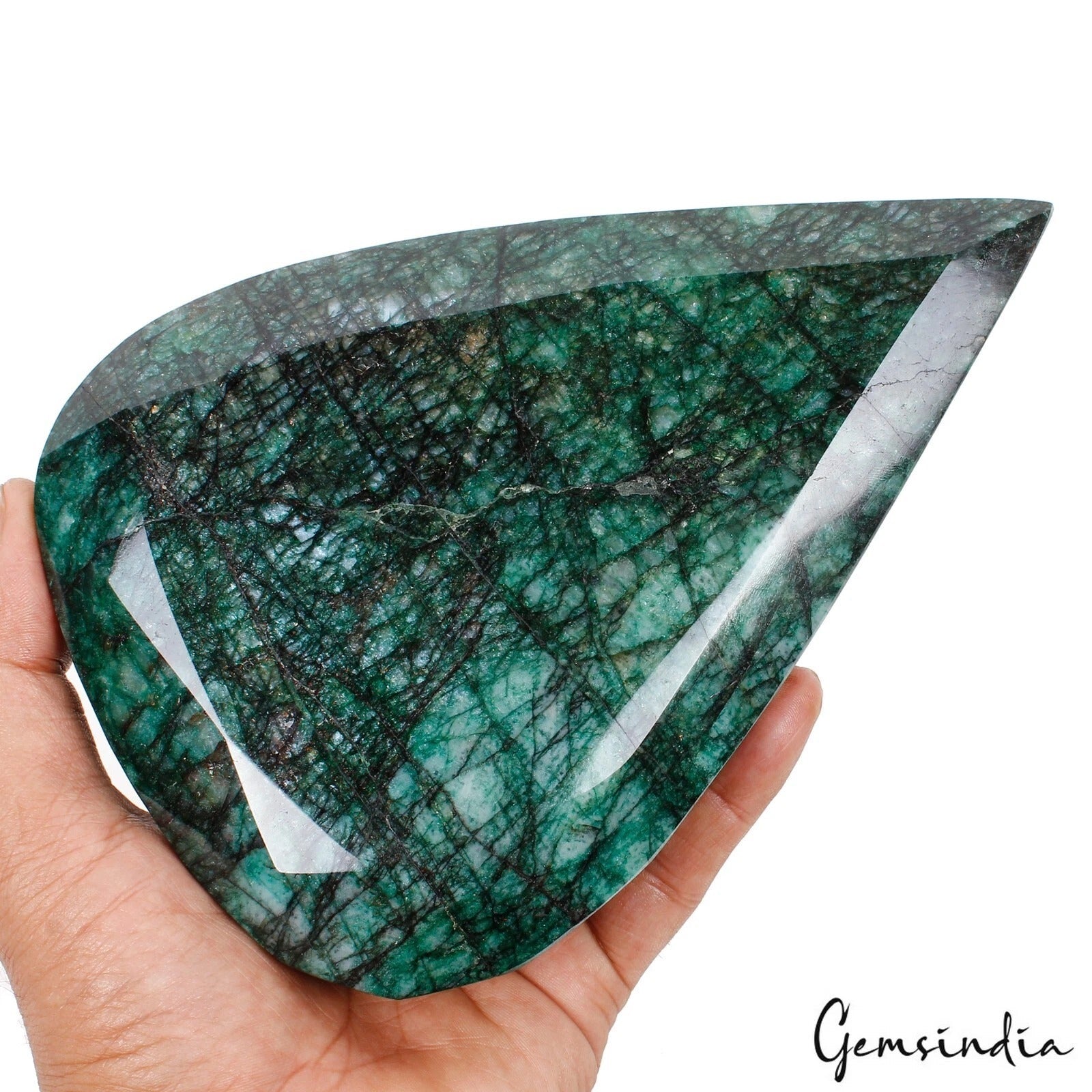 2Kg Natural Brazilian Bottle Green Emerald Pear Faceted Cut Museum Size7.25" Gem