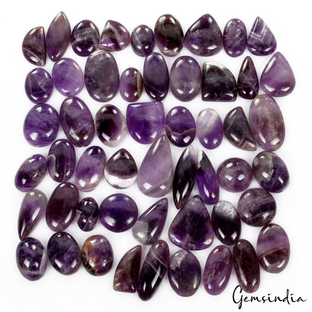 1020 Ct Natural Chevron Amethyst Cab Mix Shape Untreated Loose Gemstones, 183Pcs