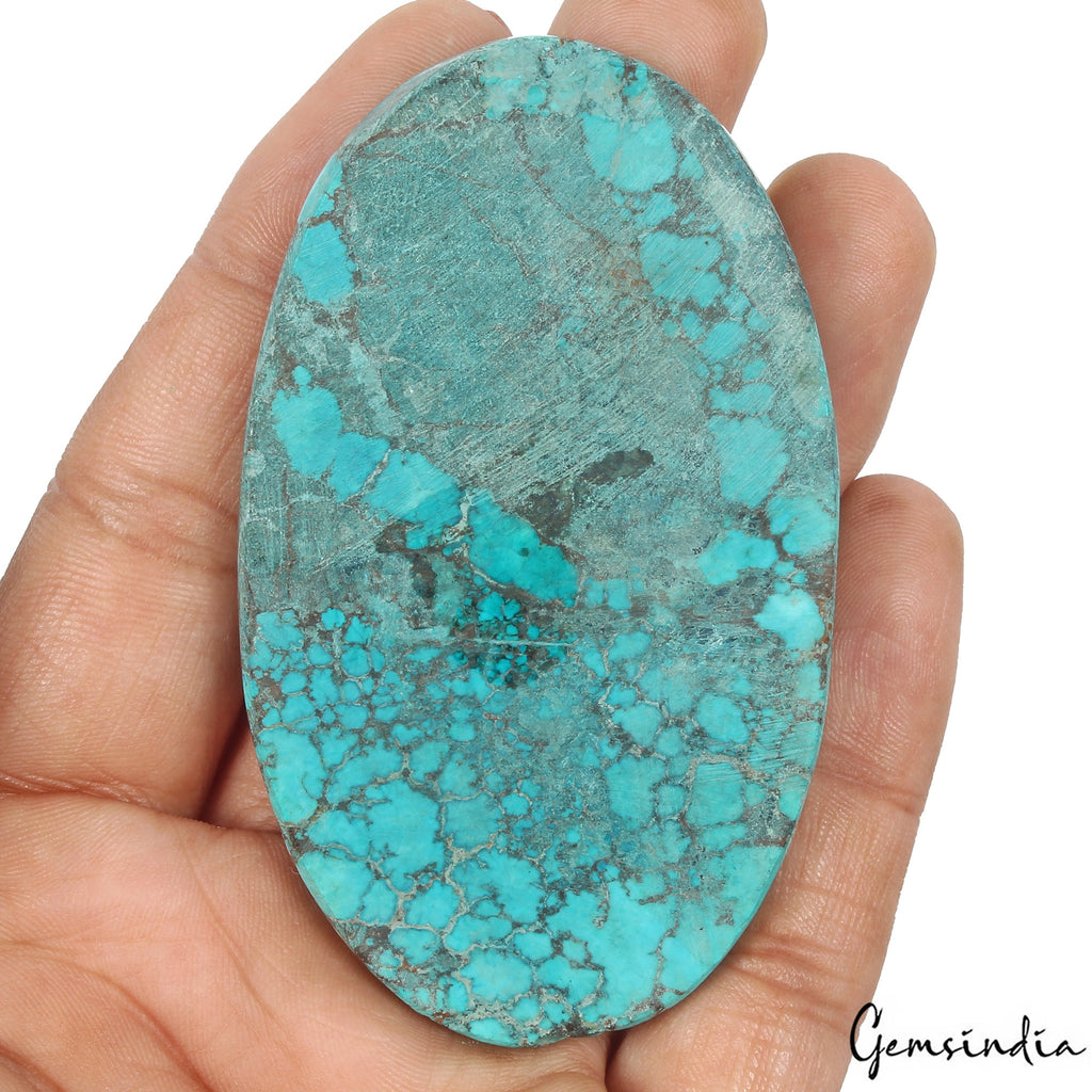 280 Ct Blue Spiderweb Turquoise Oval Cabochon Arizona Loose Huge Gems From U.S