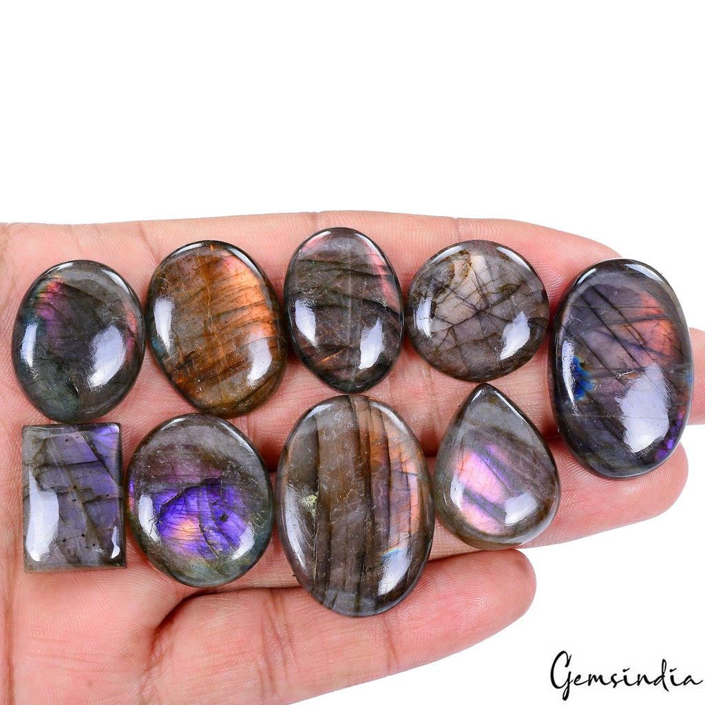 260 Ct Natural Purple Pink Shine Spectrolite Labradorite Loose Cabochon Gemstone