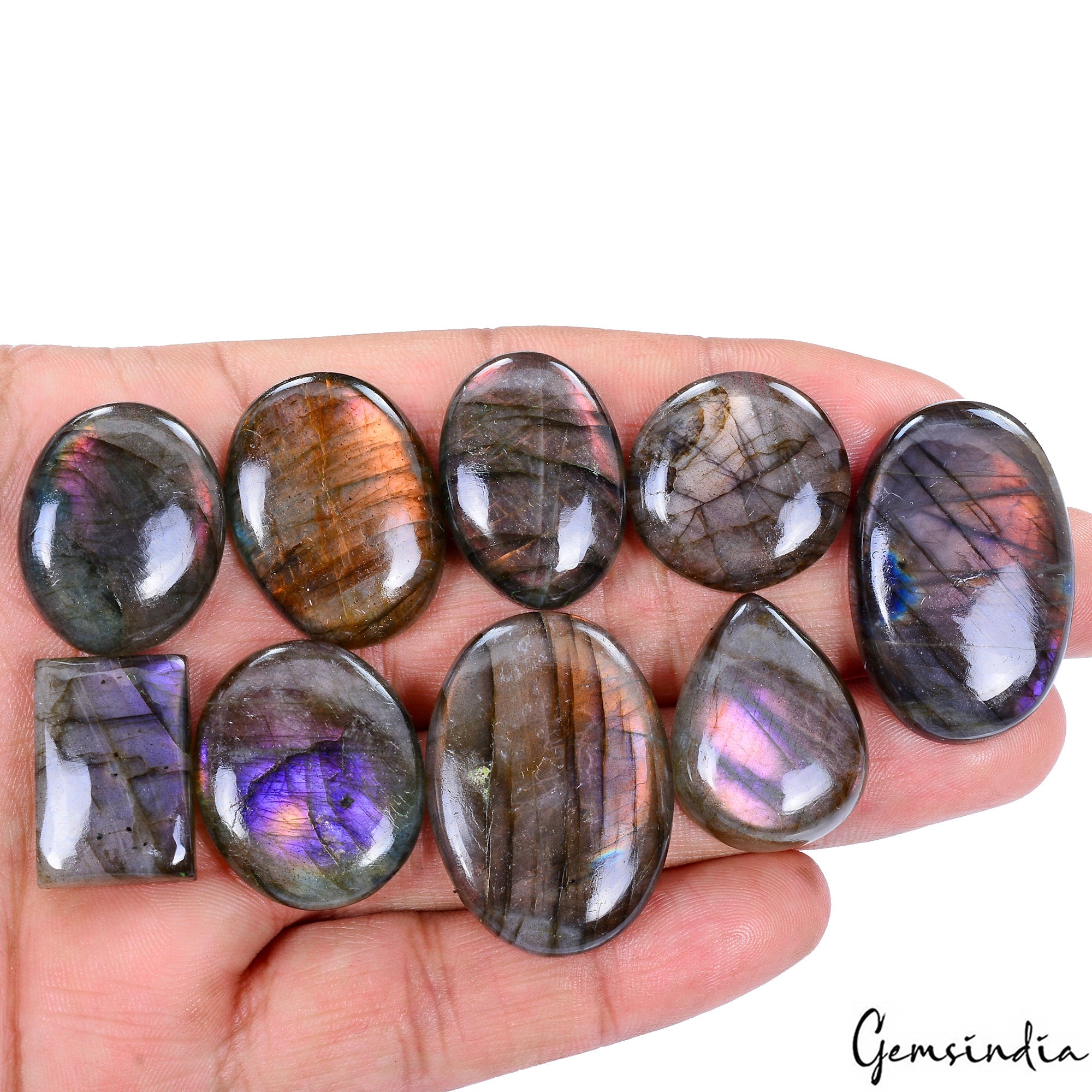 260 Ct Natural Purple Pink Shine Spectrolite Labradorite Loose Cabochon Gemstone
