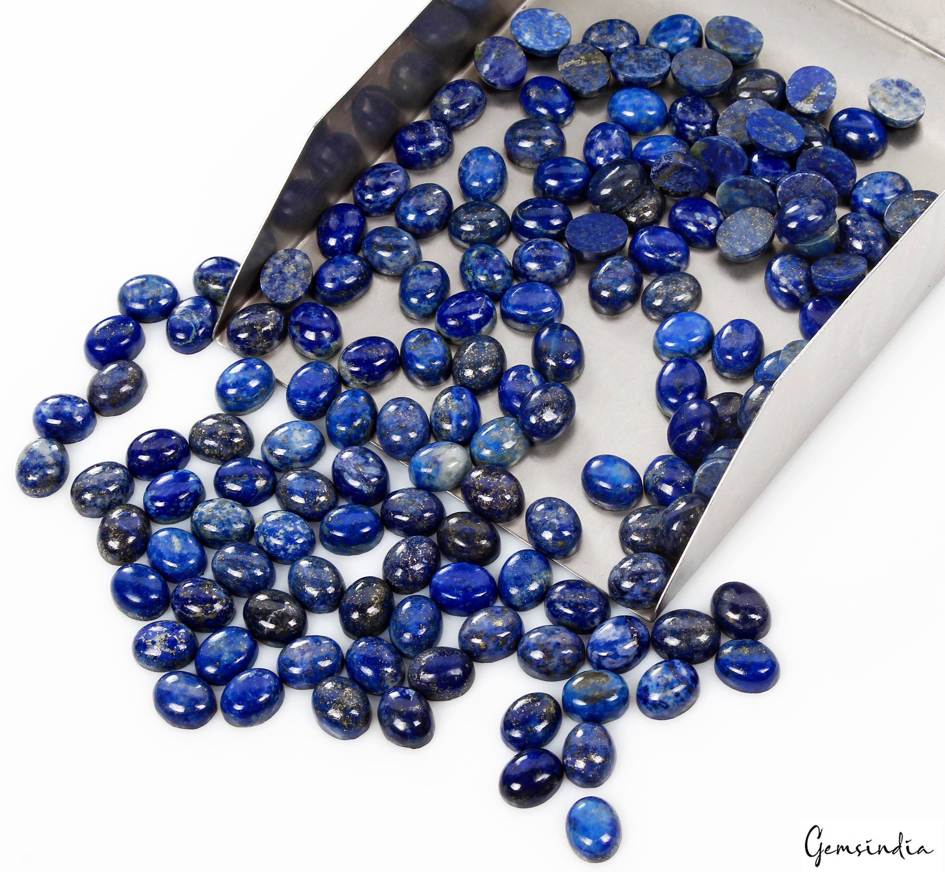 150 Pcs 10x8mm Natural Lapis Lazuli Gemstones Calibrated Oval Cab Wholesale Lot