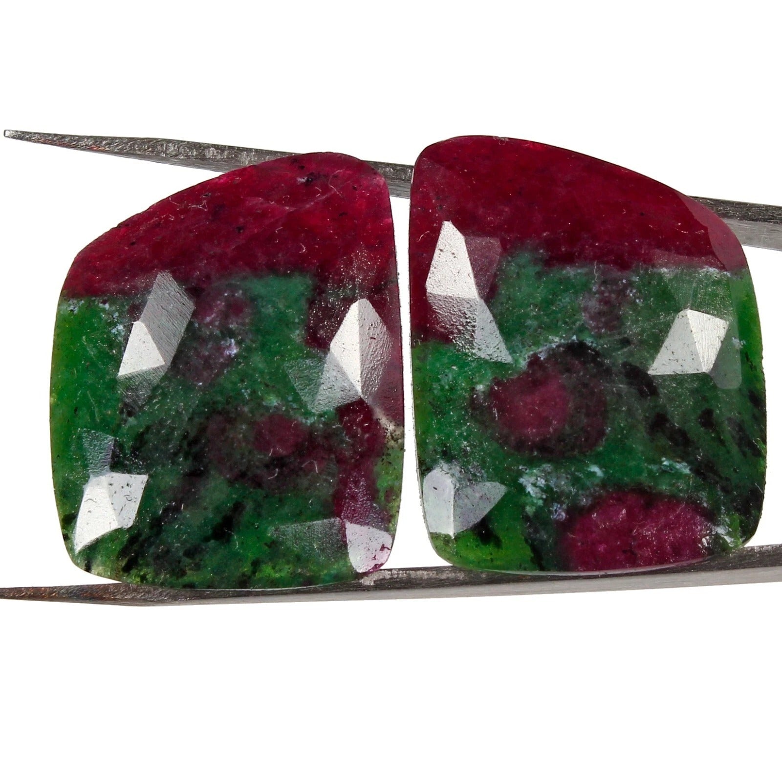Ruby Lot, Loose Gemstone, Bi Color — 2 Pieces, 26x20mm, 42.90 Ct