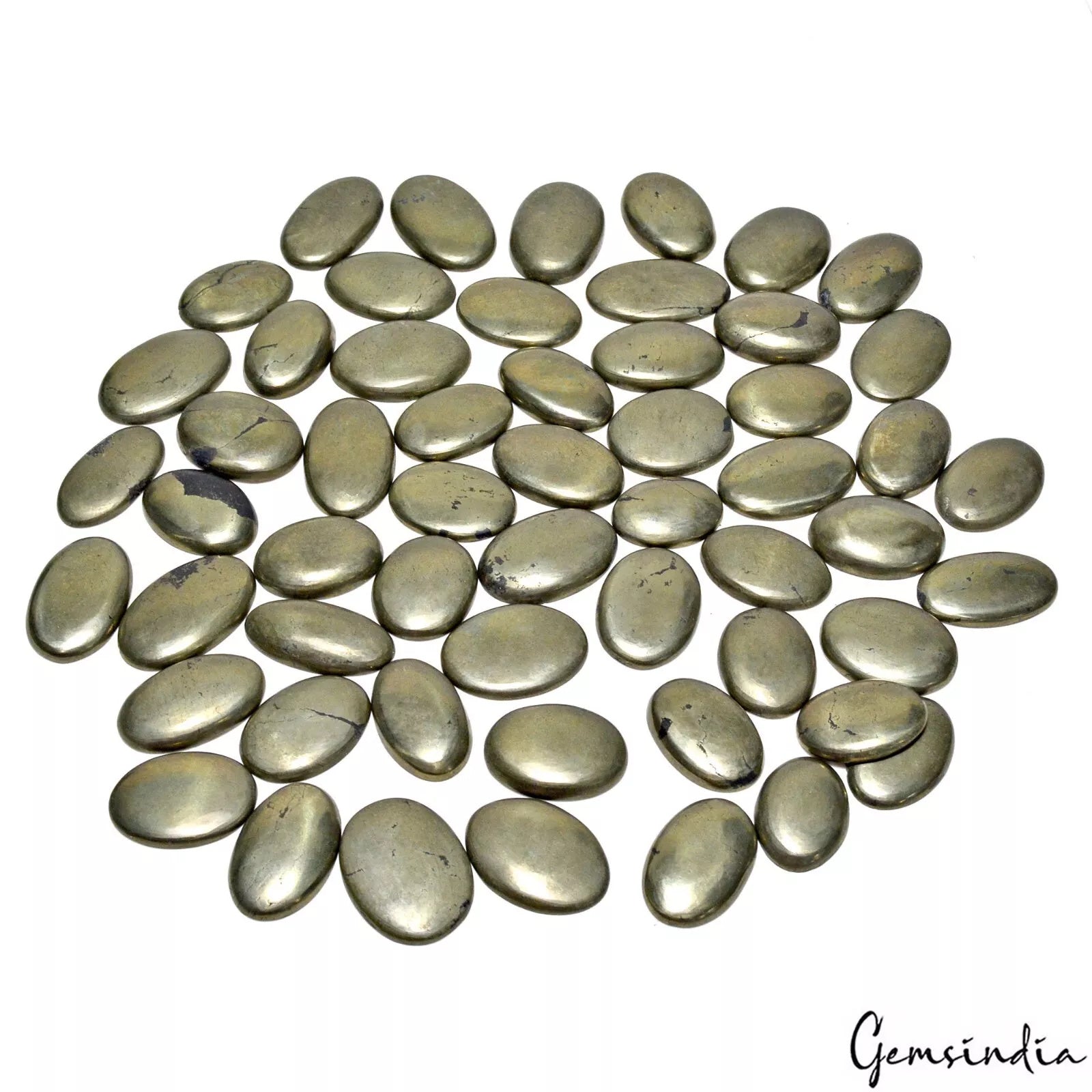 2000 Ct/56 Pc Natural Apache Gold Pyrite Oval Cabochon Loose Untreated Gemstones