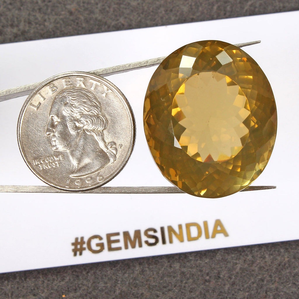 99.45 Cts Natural Untreated Golden Yellow Citrine Oval Cut Loose Gem For Pendant