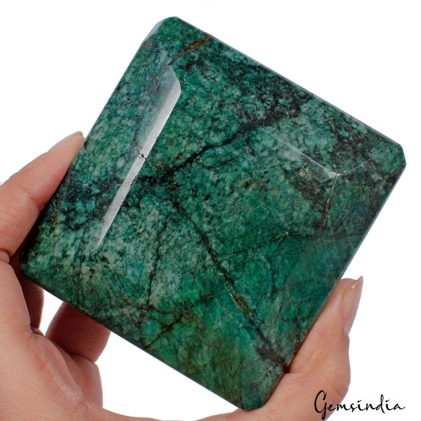 Emerald Loose Gemstone, Color Enhanced, Green — 81 x 77 x 44 mm, 2630 Ct, Brazil