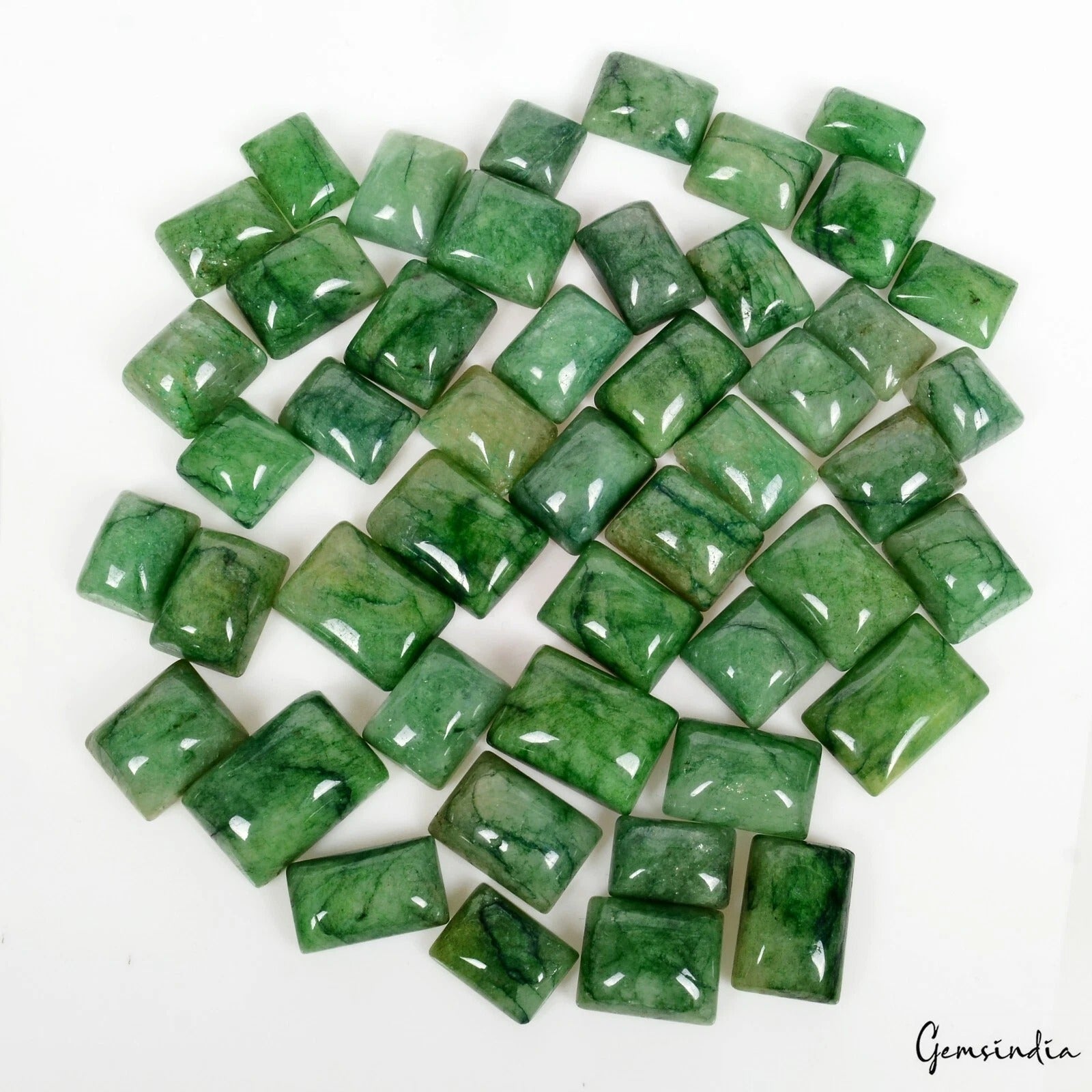 600 Ct Natural Green Brazilian Emerald Baguette Cab Loose Gemstone Lot 47 Pcs