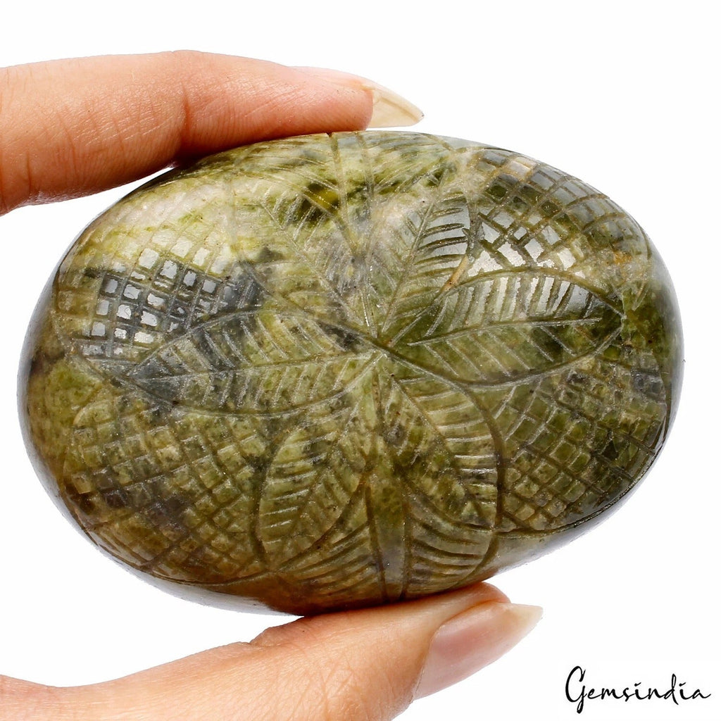 280 Ct Natural Green Vessonite Oval Shape Loose Hand Carved Earth mined Gemstone